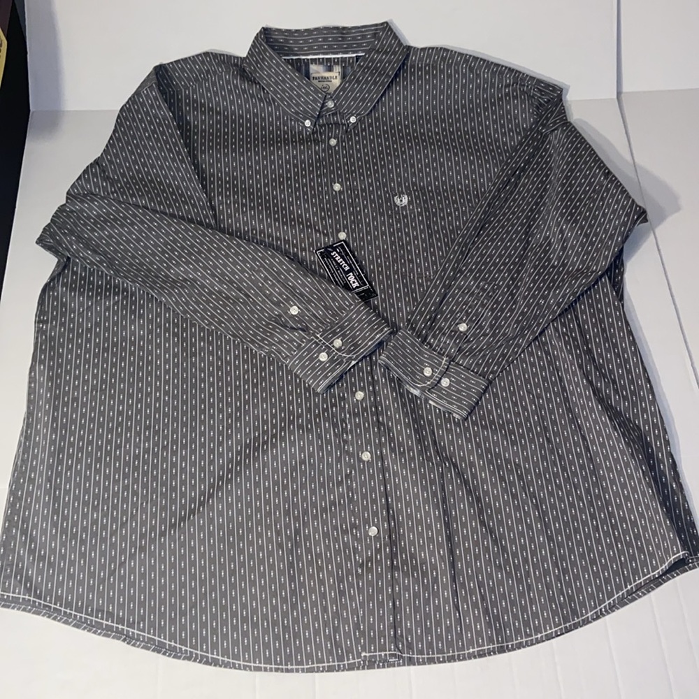 Panhandle Rough Stock Men’s 4XL Long Sleeve New Gray Button Down Shirt
